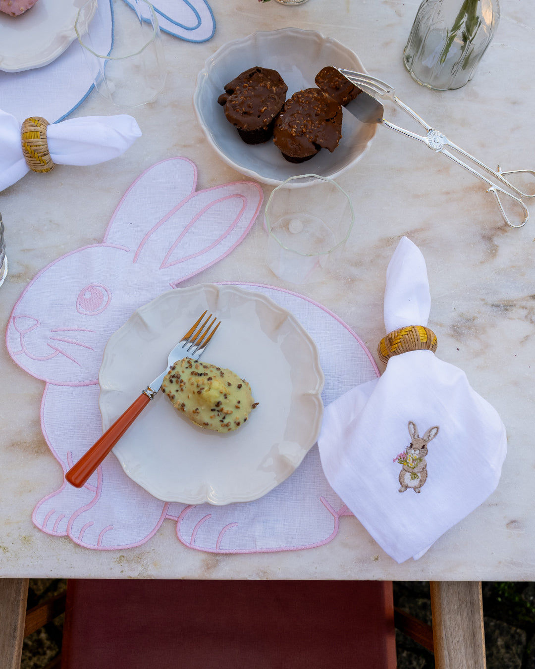 Rabbit Placemat in Pink, Anti-Stain