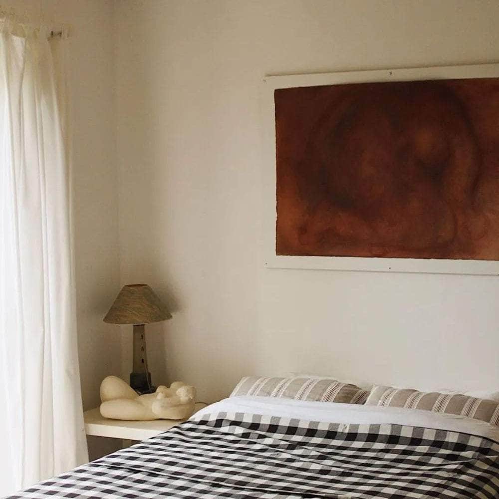 Bedspread Checked b/w