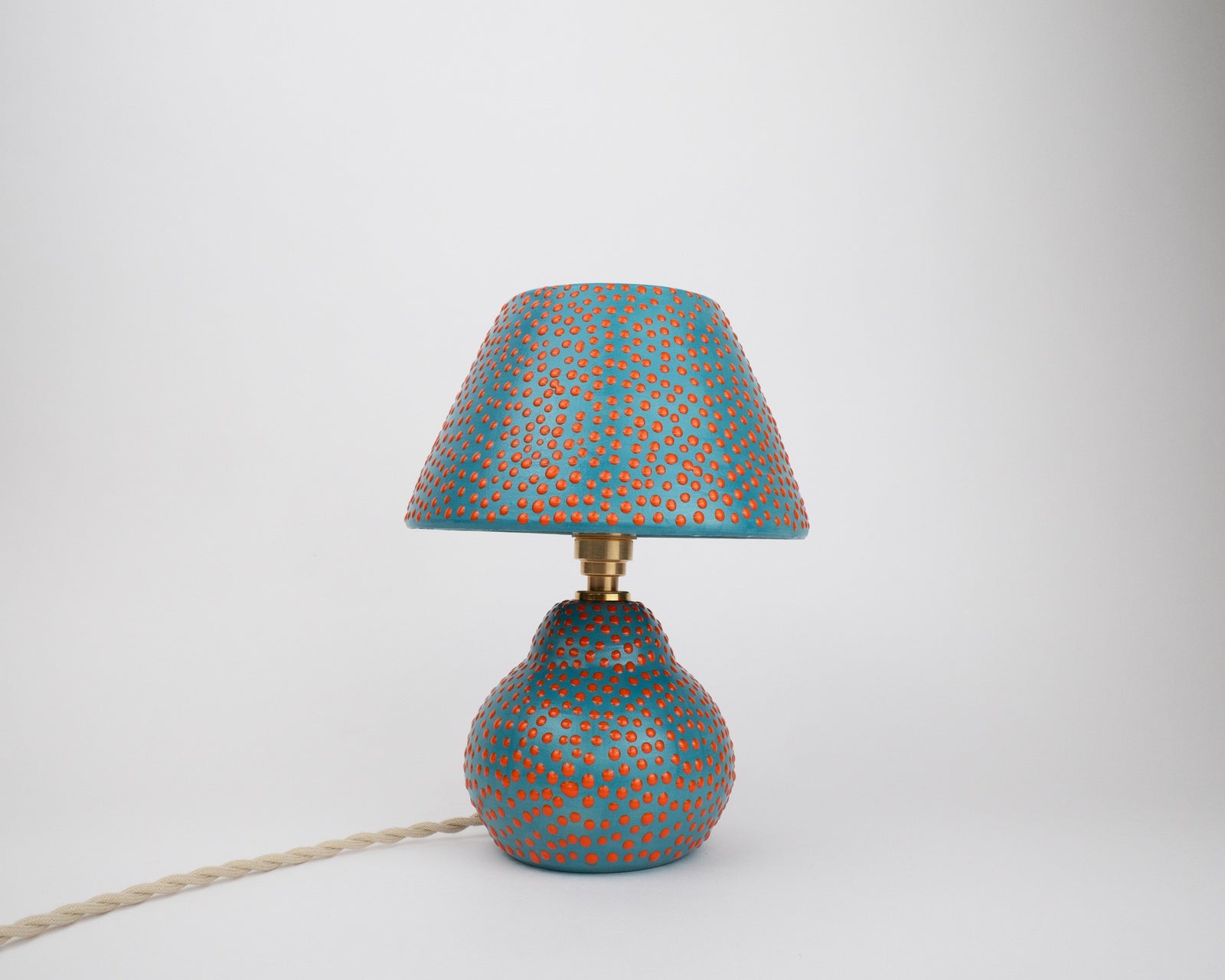 'Dots' Table Lamp - Turquoise & Orange