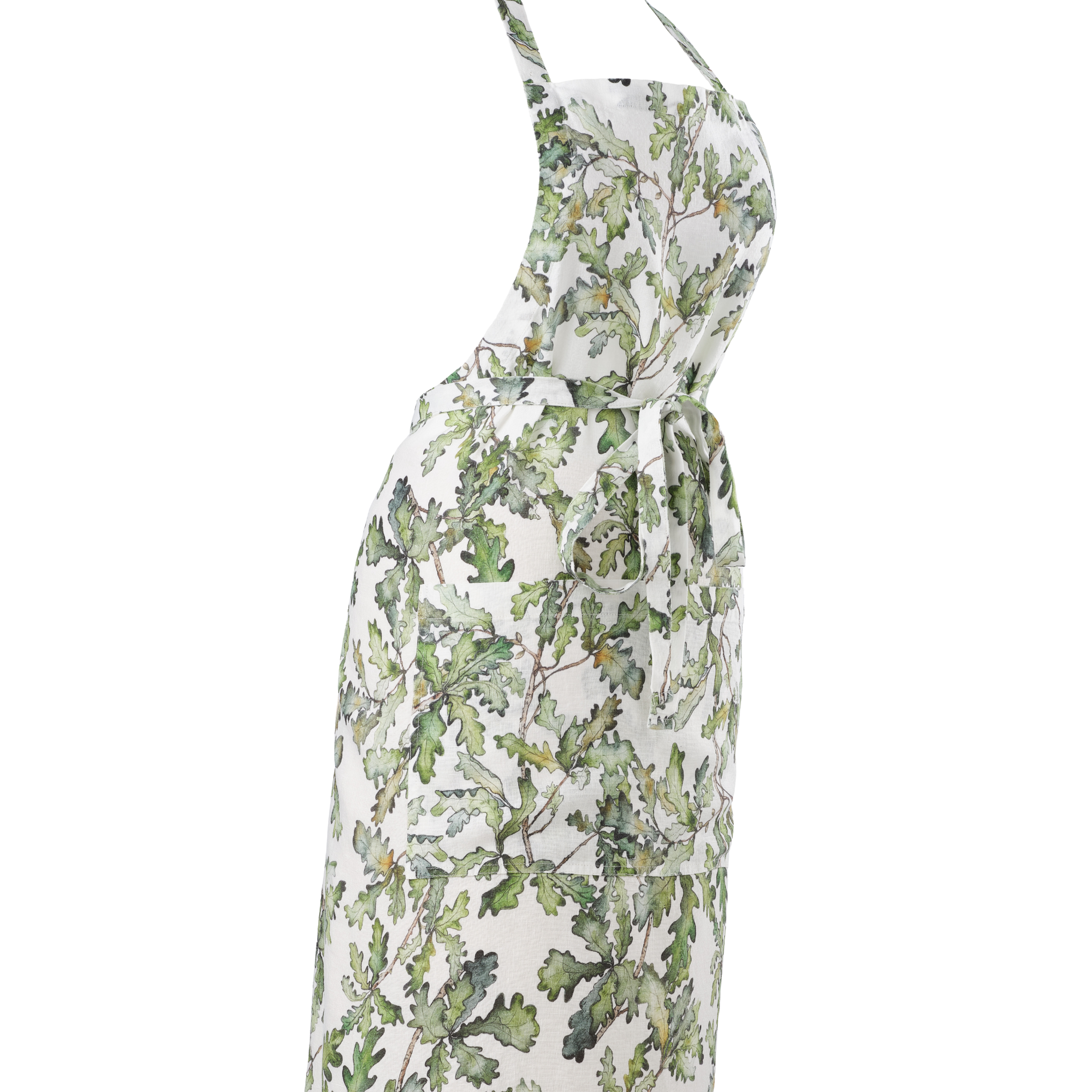 Oak Leaf Printed Linen Apron