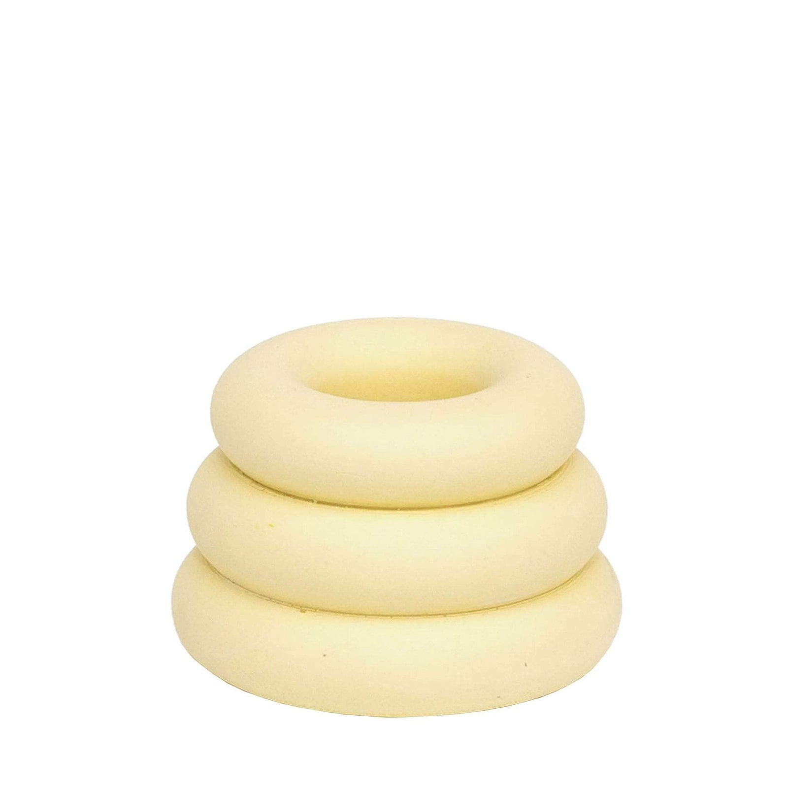Pale Yellow Triple O Candleholder
