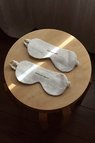 Indulge More' Linen Eye Mask