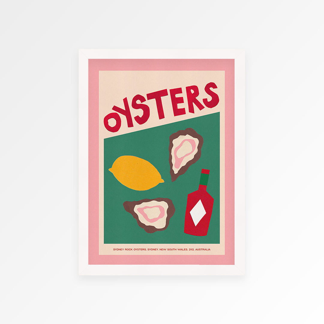 Oysters Hand Collaged Print