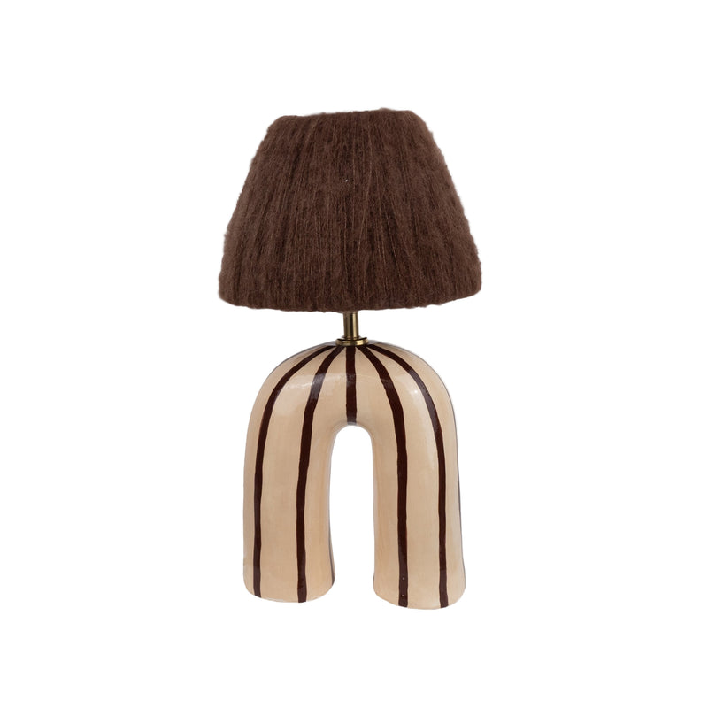 'You' Table Lamp - Brown Stripes