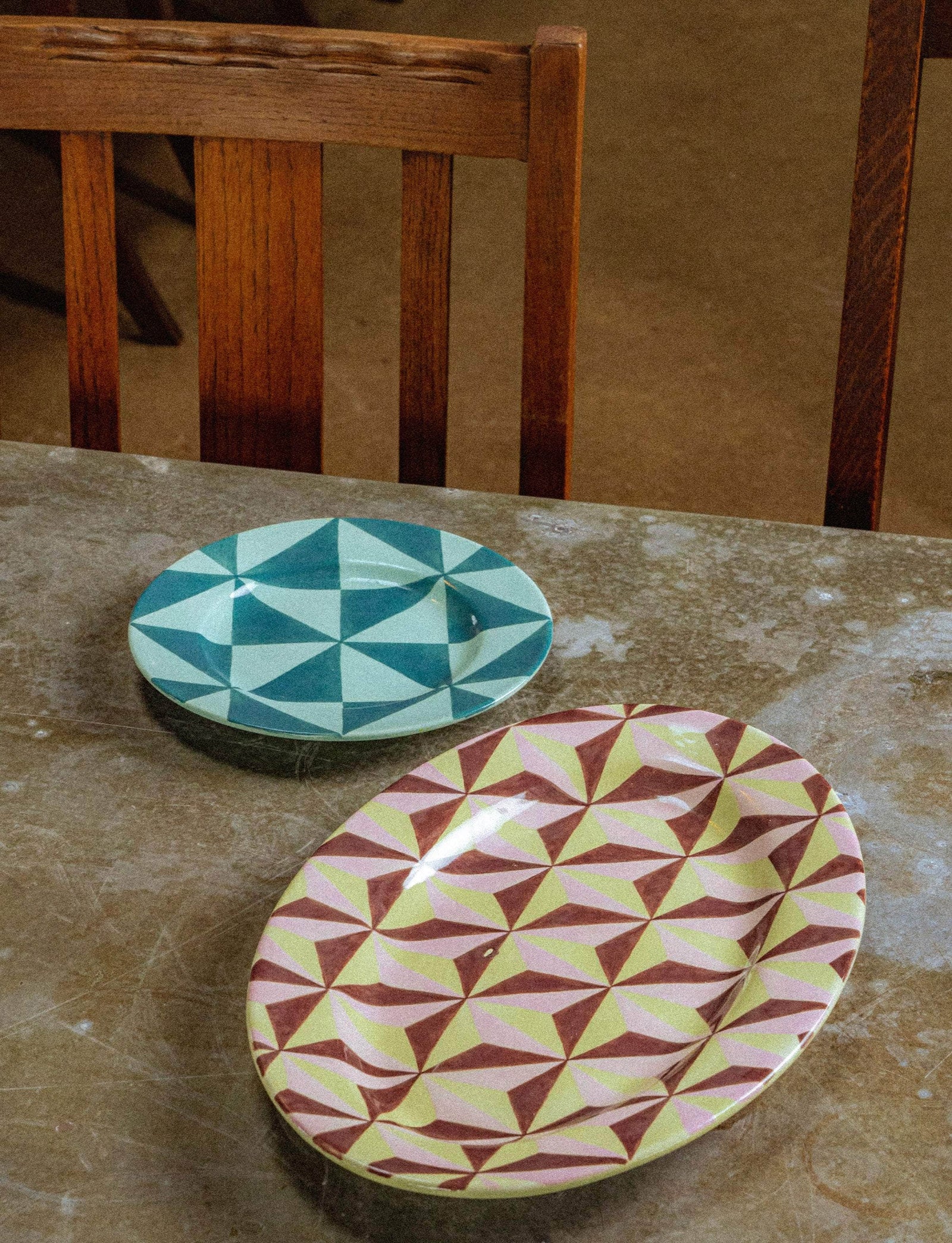 Starry Eye Platter, Purple & Green