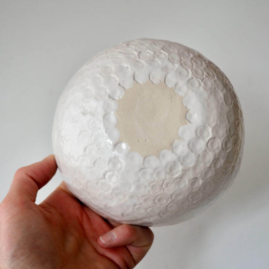 Handmade Pastel Pink and White Ceramic Bowl