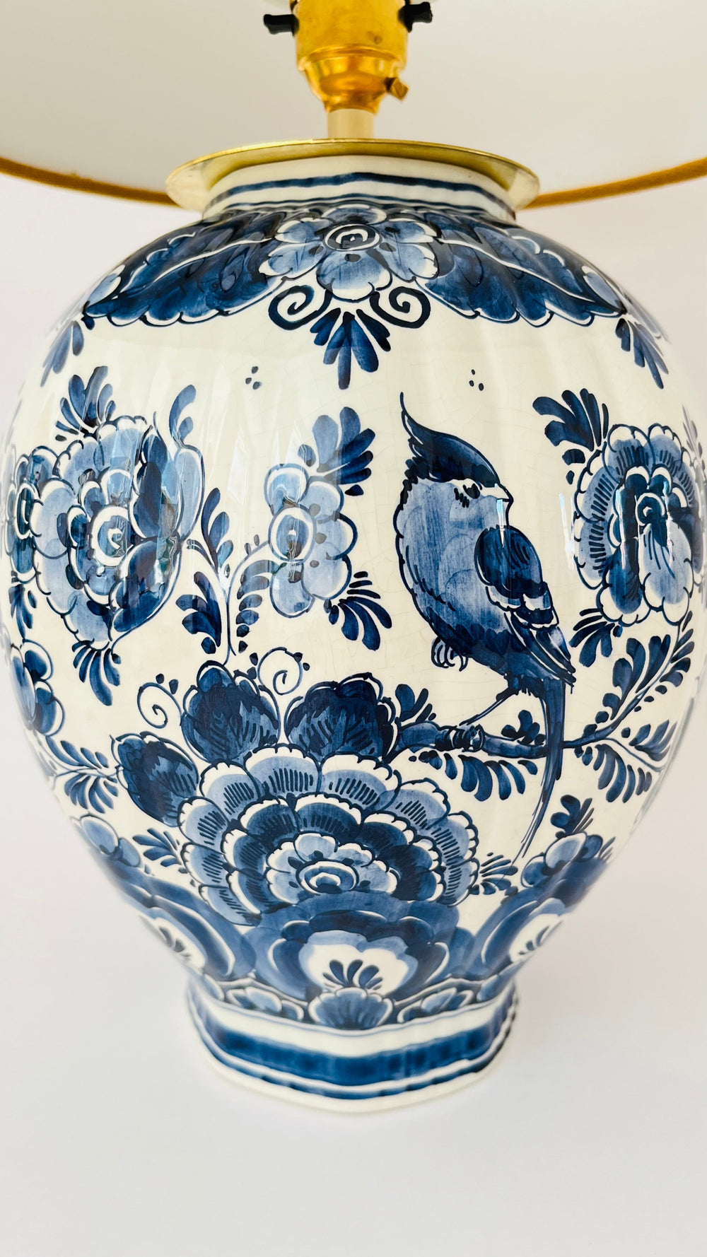 Antique Delft Bird Lamp