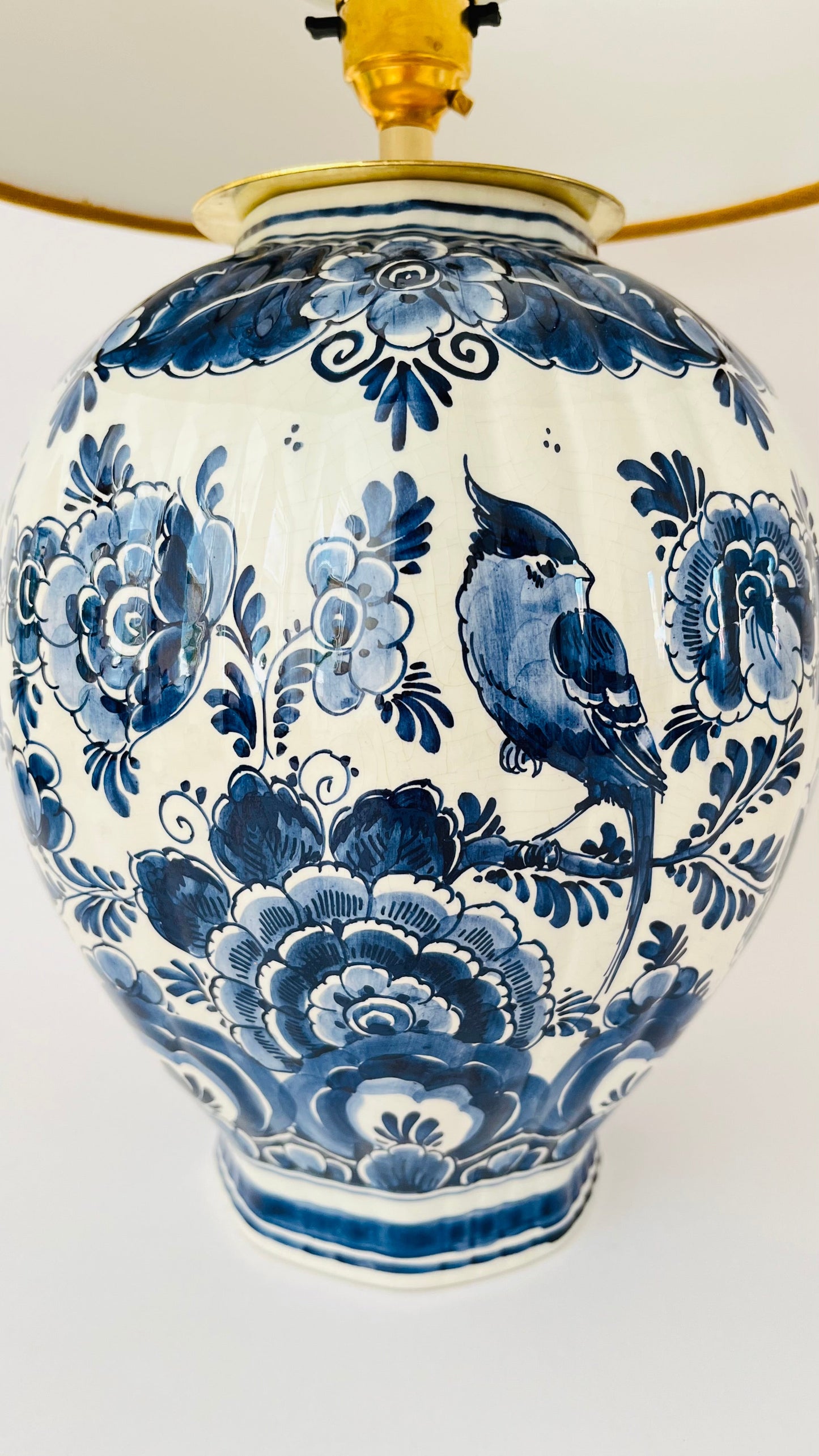 Antique Delft Bird Lamp