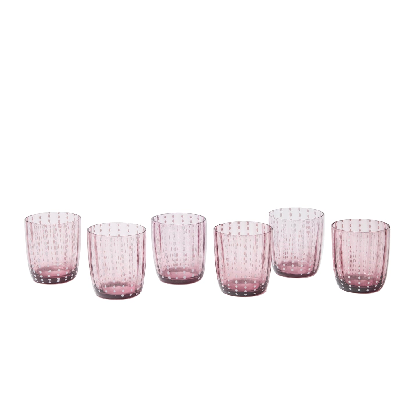 Pink Speckle Glasses (Set of 6)