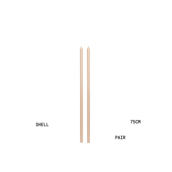 Shell Tapered METRE Candle Pair