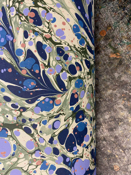 Marbled Wallpaper - 'Juniper' Colour: Blue Anise - Non-Woven