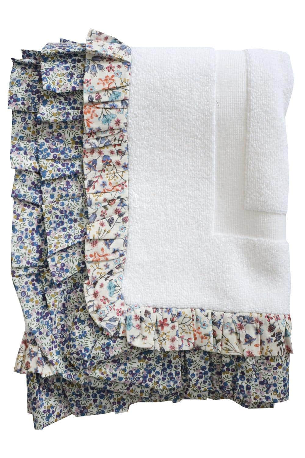Ruffle Edge Bath Mat made with Liberty Fabric DONNA LEIGH & WILTSHIRE BUD