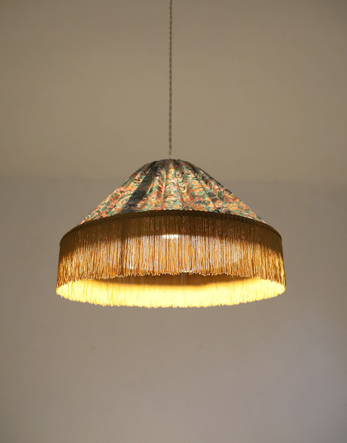 Conical Pendant Light Bella Printed “Indian Bloom”
