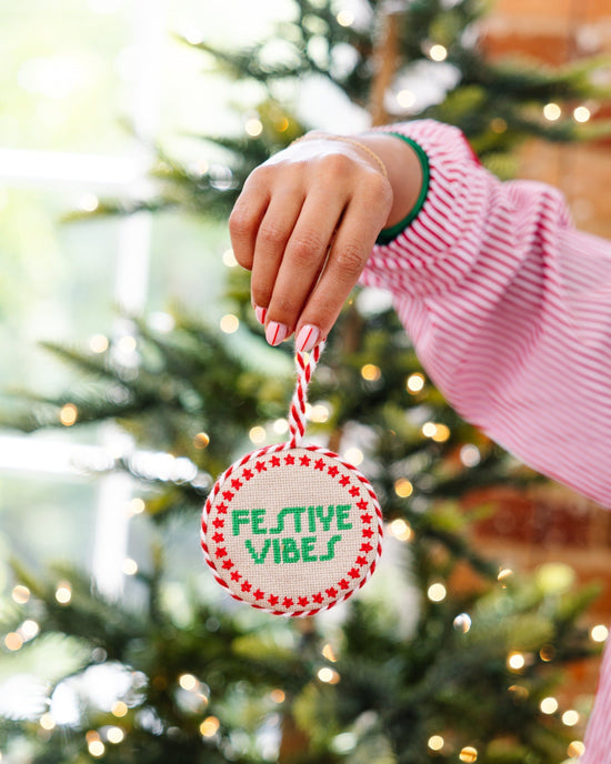 Needlepoint Ornament - Festive Vibes