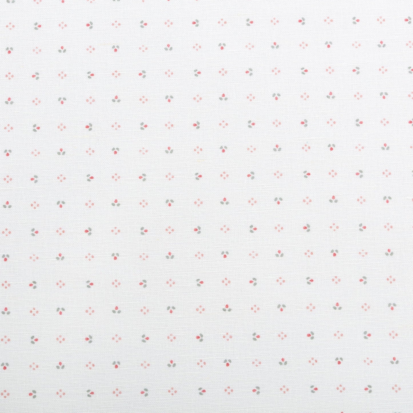 Minni Fabric - Alpine Green and Soft Red on White