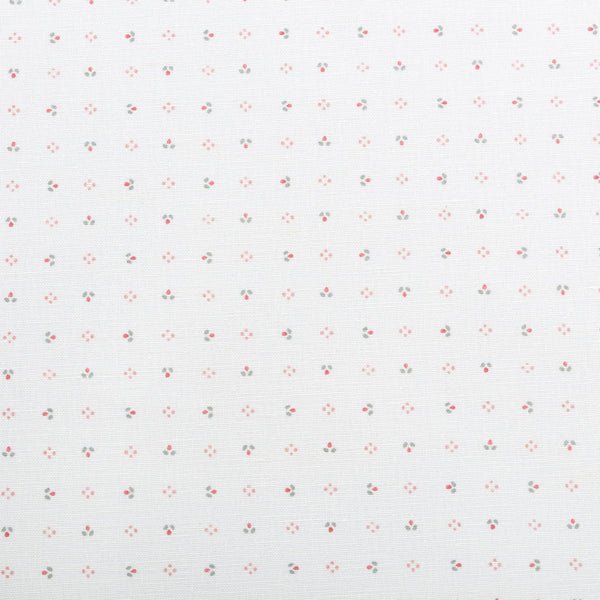 Minni Fabric - Alpine Green and Soft Red on White