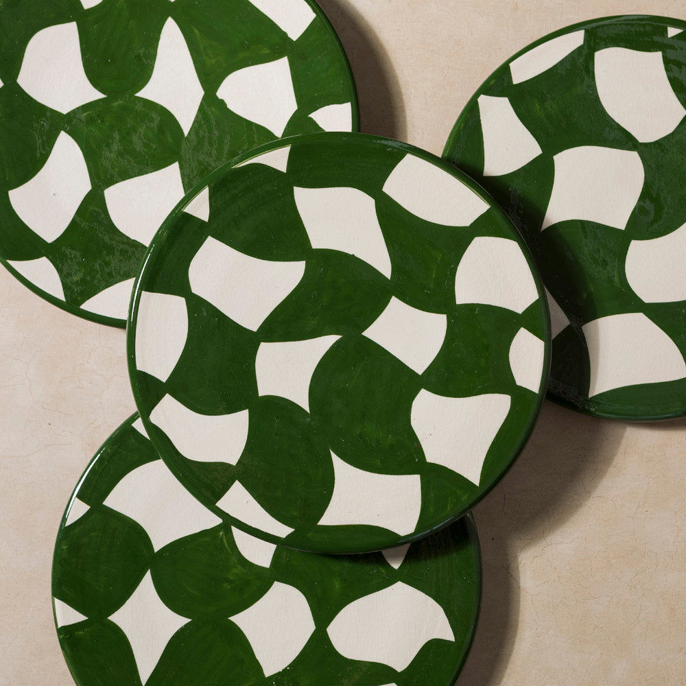 Green Chequered Fez Plate