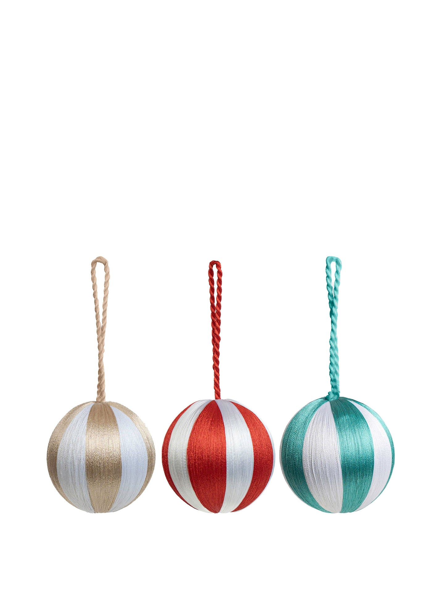 Stripe Bauble M Set/3 - Multi White