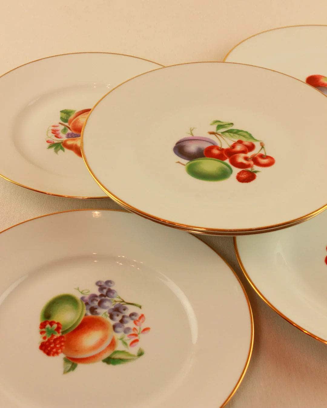 Vintage Dessert Plates | Set of 6