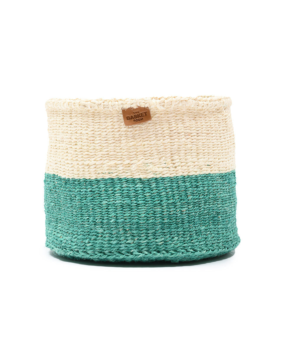 REMBO: Aqua Colour Block Woven Basket