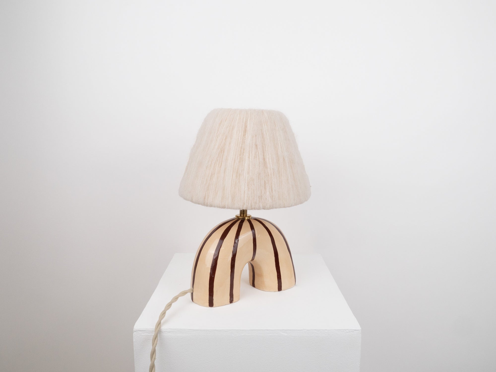 'Me' Table Lamp - Brown Stripes