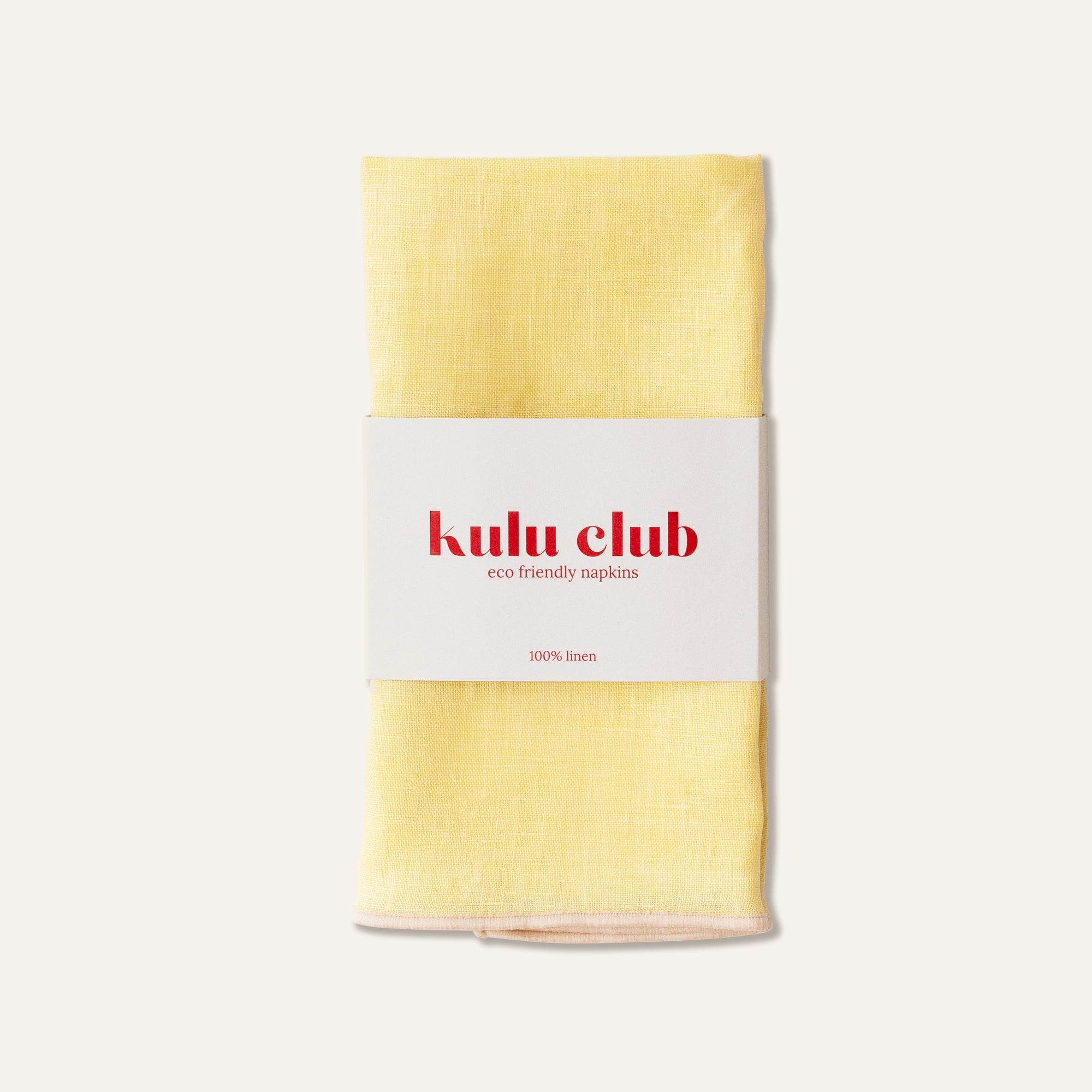 100% Linen Napkin Set Butter Yellow