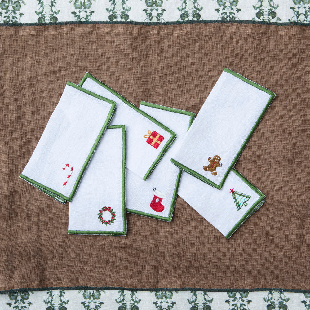 Christmas Cocktail Napkins x 6