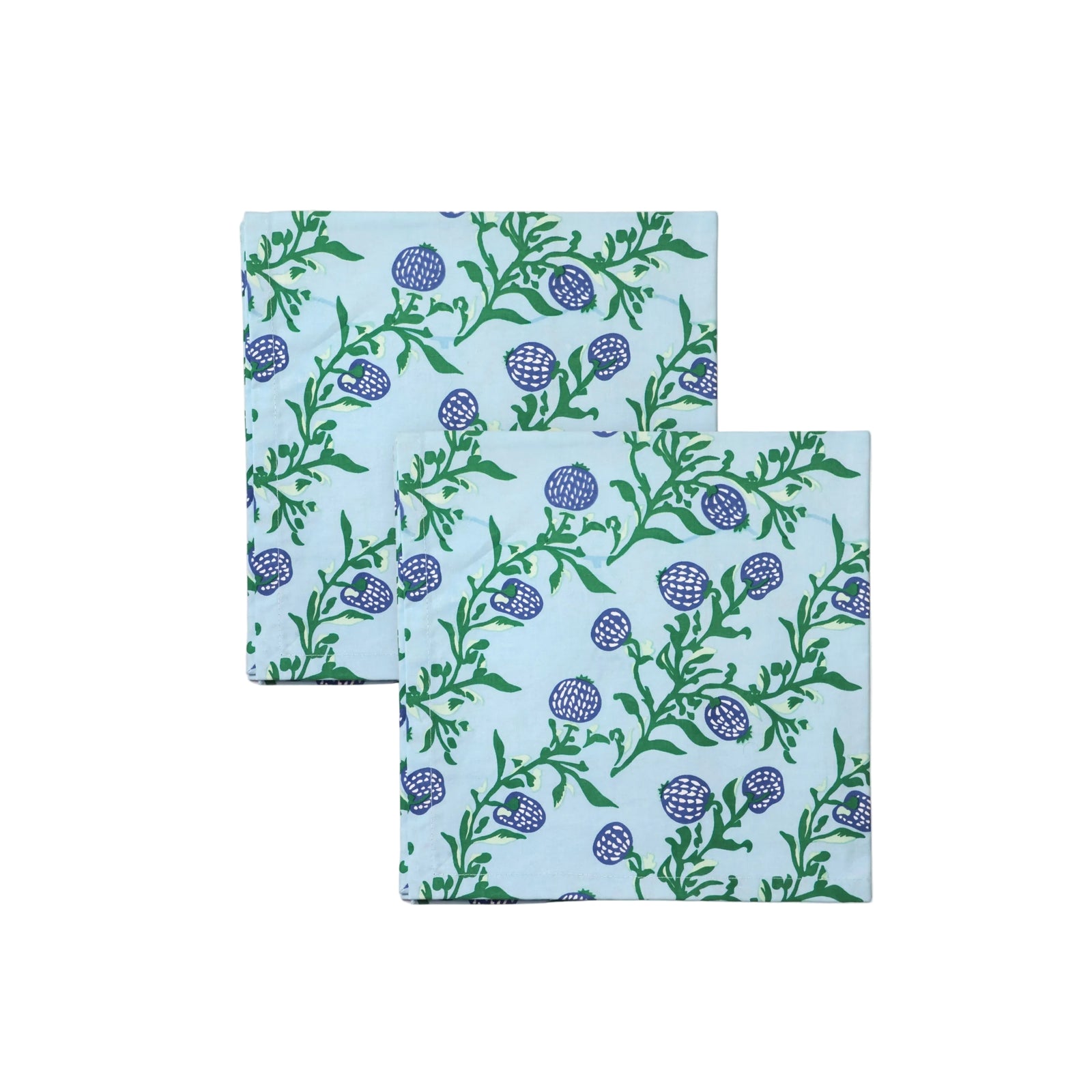 Rasa - Pure Cotton Table Napkin Set of 2 - Pastel Blue