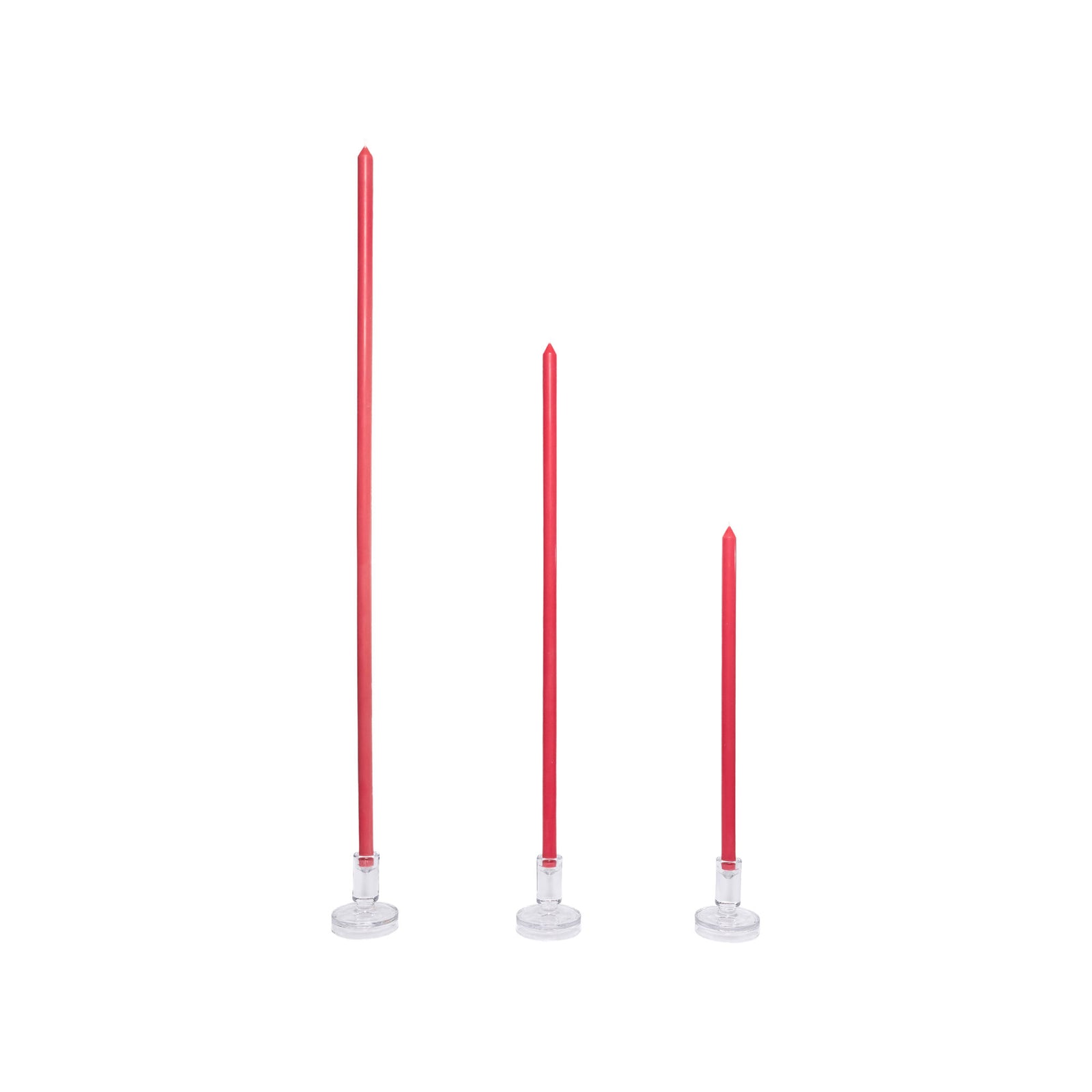 Rhubarb Tapered METRE Candle Pair