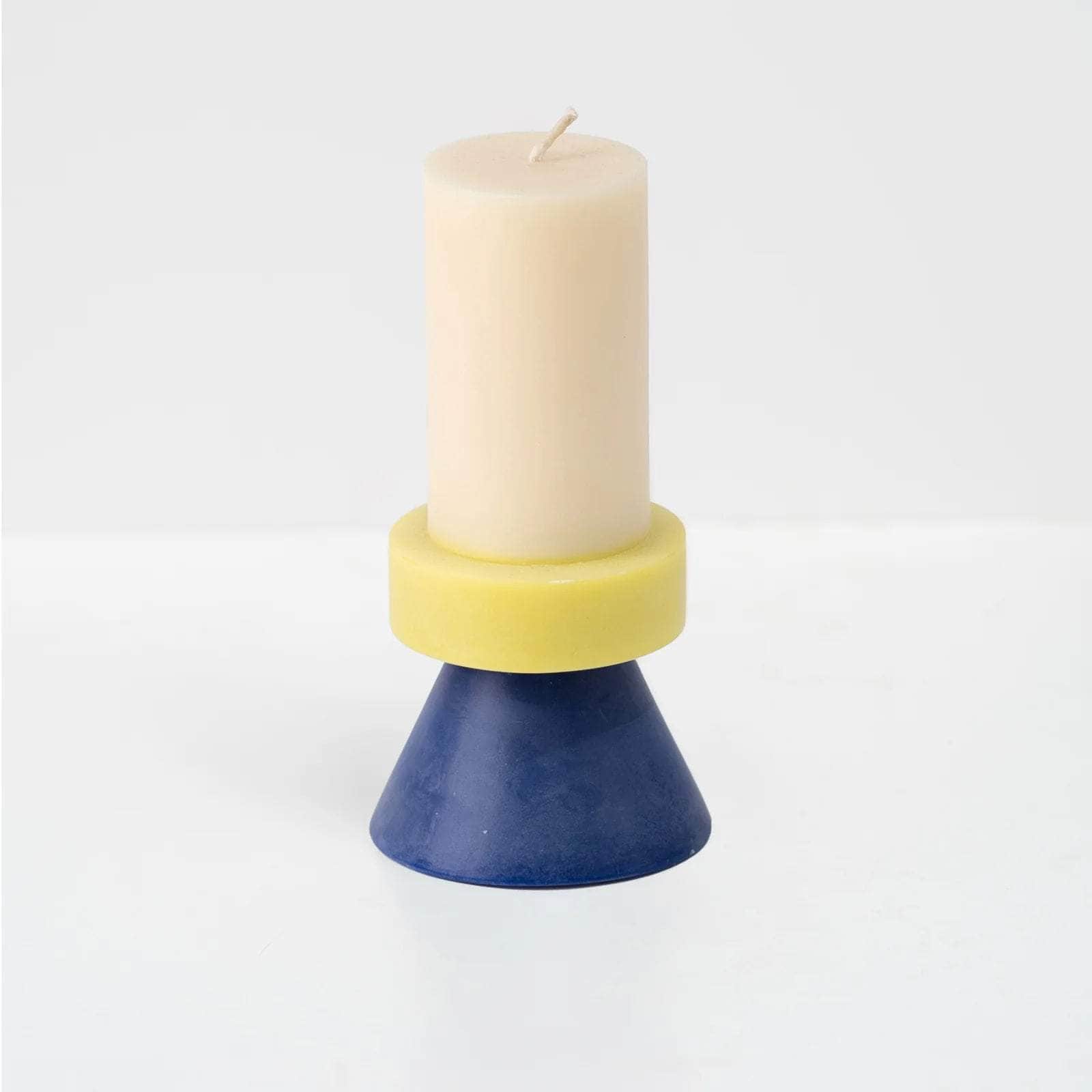 Stack Candle Tall - White / Yellow / Blue