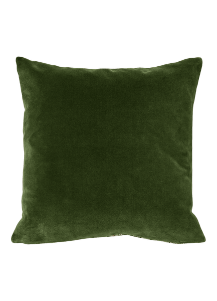 Square Wisteria Carrot Cushion with Green Velvet