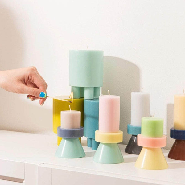 Stack Candle Tall - Banana / Navy / Chocolate