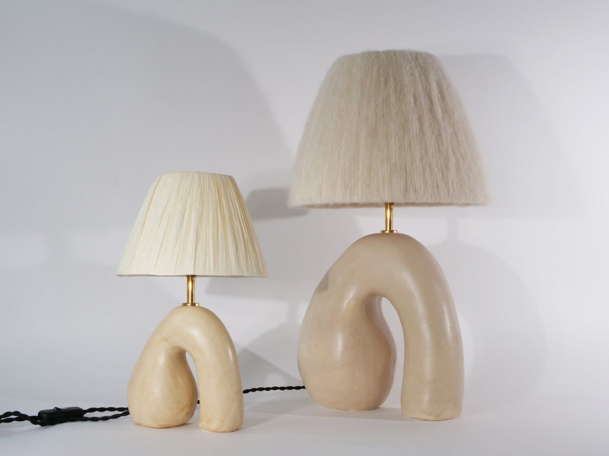 Big 'Opposée' Table Lamp - Satin Cream