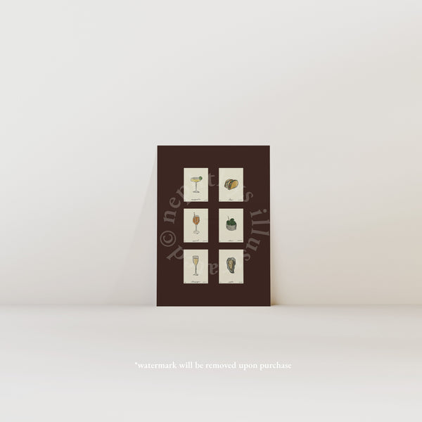 Sips & Snacks Set Print