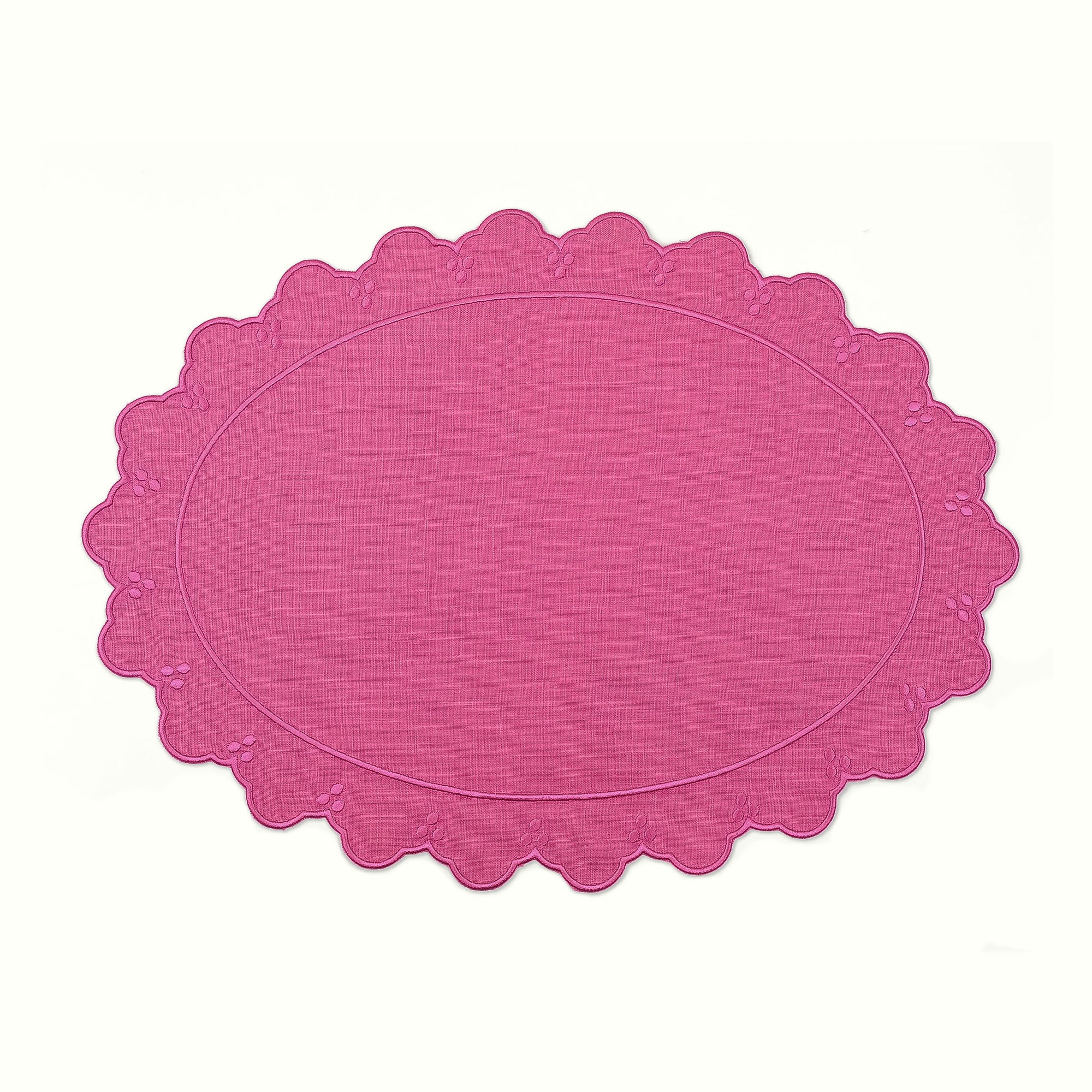 Eloise Pink Oval Linen Placemat