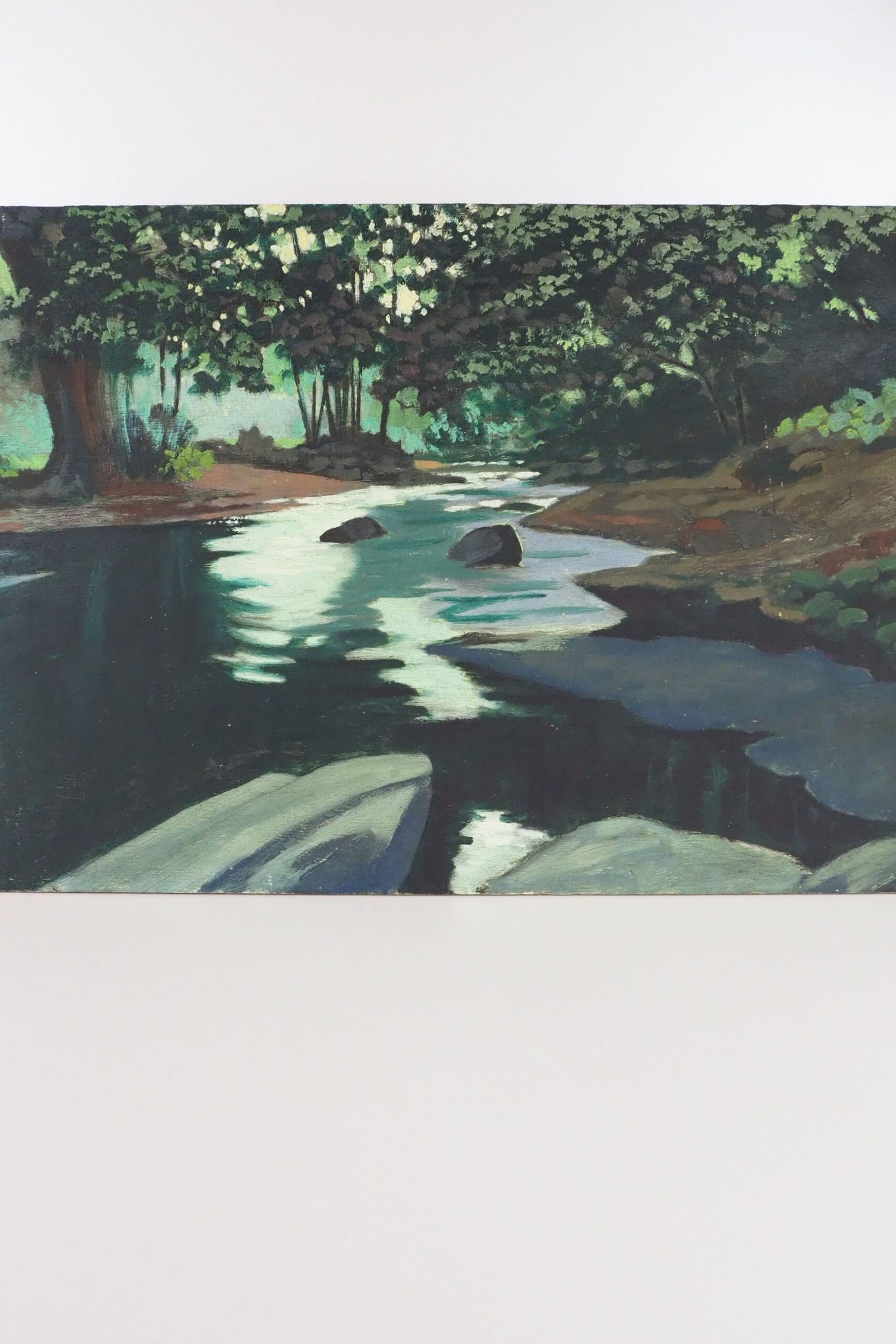 Vintage Landscape Oil on Board Painting