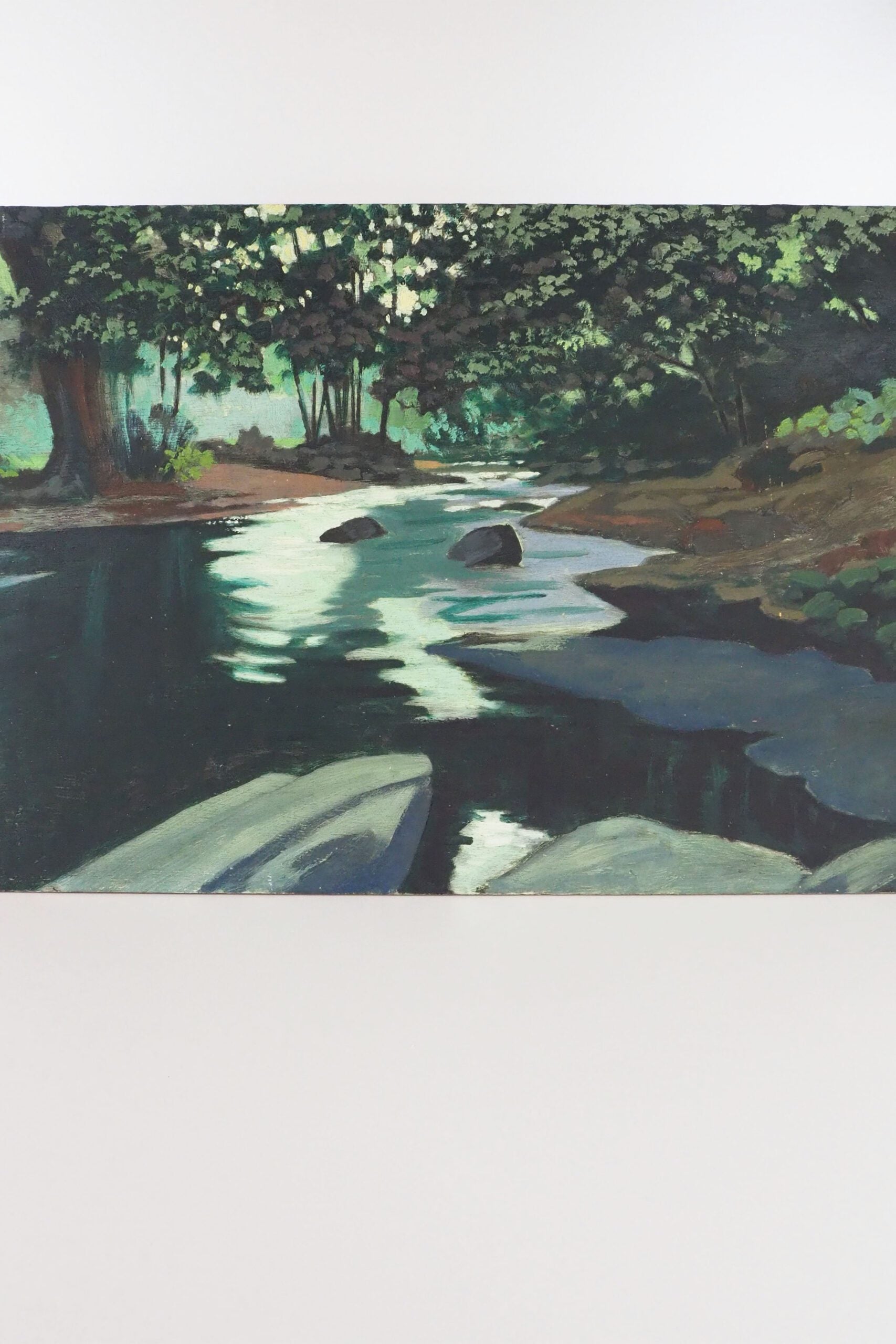 Vintage Landscape Oil on Board Painting