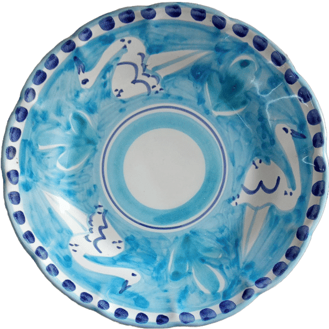 Amalfi Pasta Plate 25cm Blue Ostriches