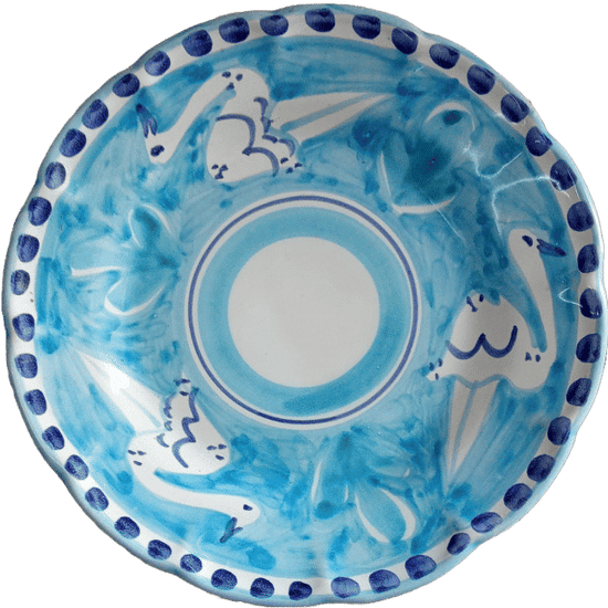 Amalfi Pasta Plate 25cm Blue Ostriches
