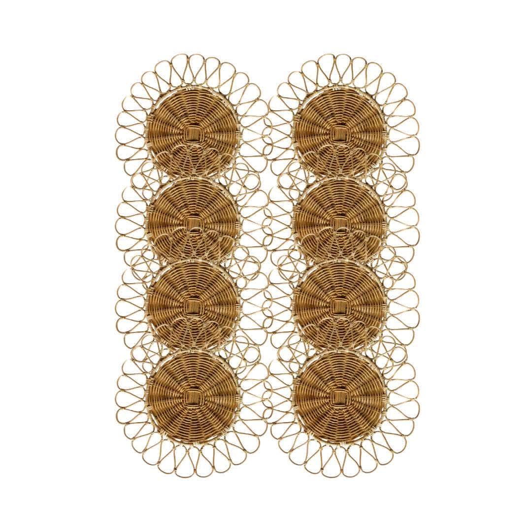Natural Rattan Charger Plate - Sun Flower