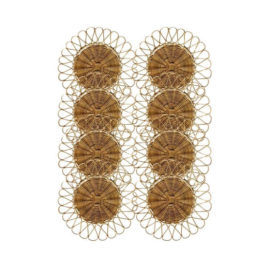 Natural Rattan Charger Plate - Sun Flower