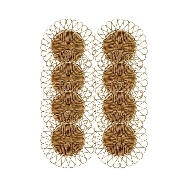 Natural Rattan Charger Plate - Sun Flower