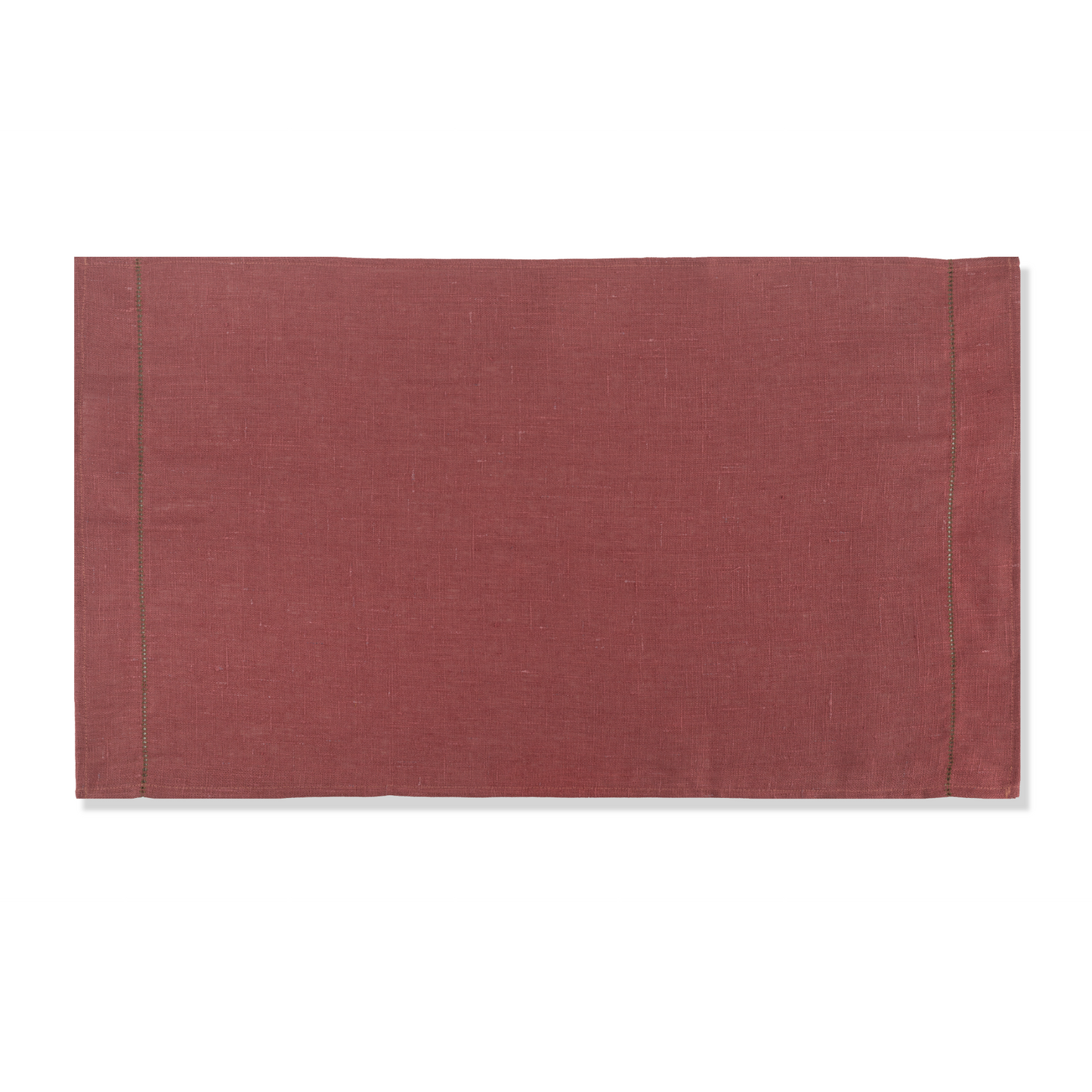 Personalised Marsala Hand Towel with Fern Green Hemstitch