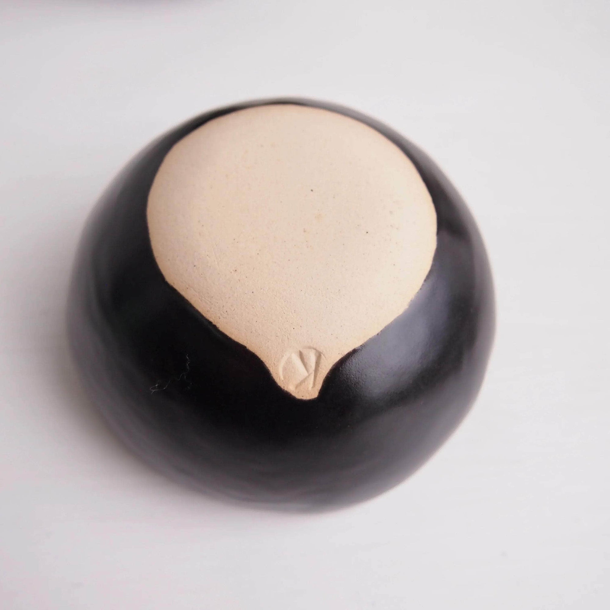 Handmade Black Cherry Pottery Tea Bowl