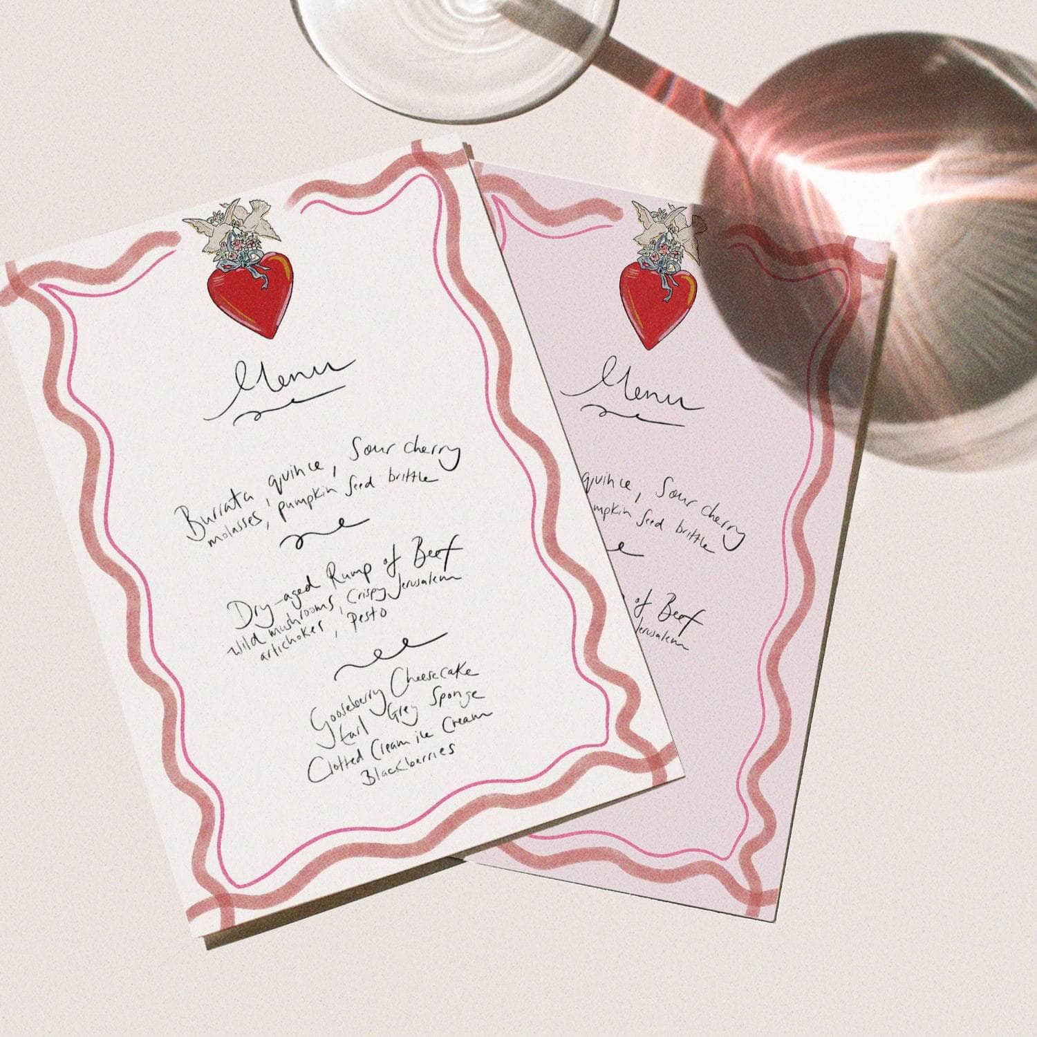 Love Fool Cream Menu - Set of 10