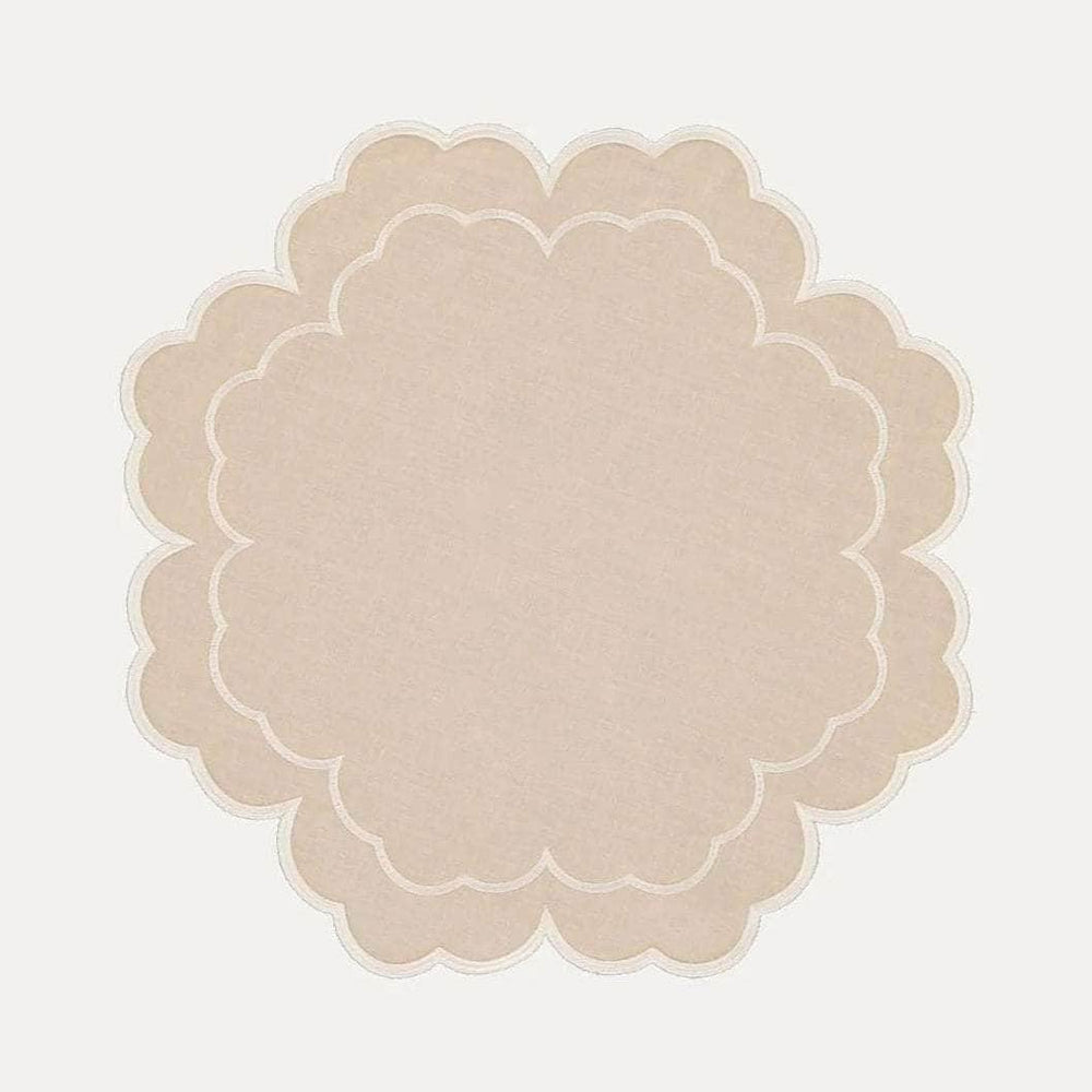 Iris Placemat, Beige with White