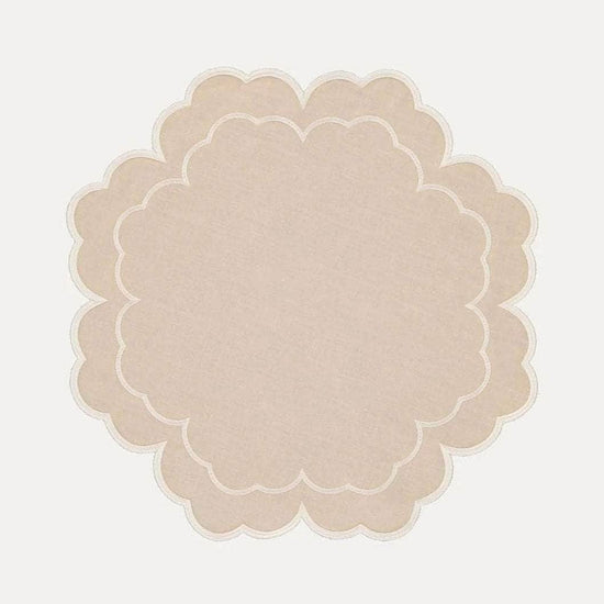 Iris Placemat, Beige with White
