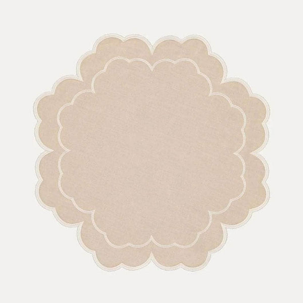 Iris Placemat, Beige with White