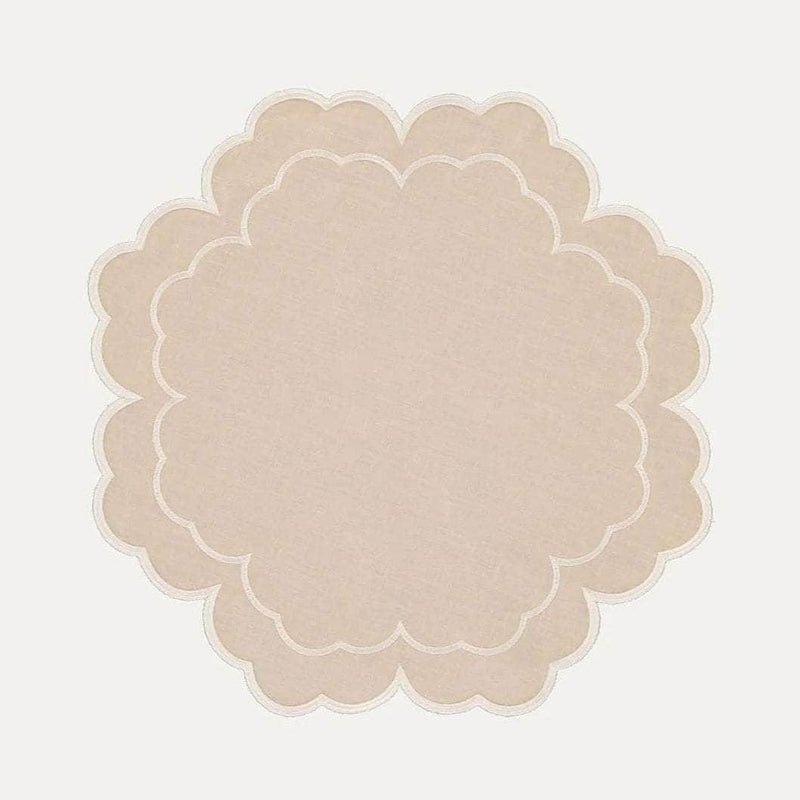 Iris Placemat, Beige with White