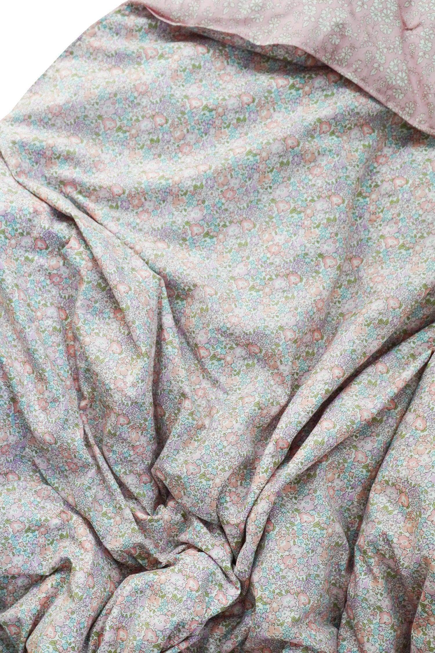 Reversible Heirloom Quilt Made With Liberty Fabric Michelle Lilac & Capel Pink